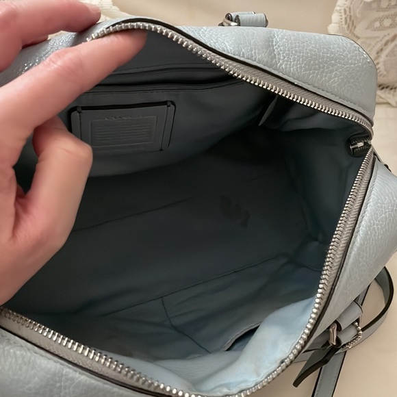 COACH coneflower blue satchel handbag soft LEATHER - Picture 13 of 16